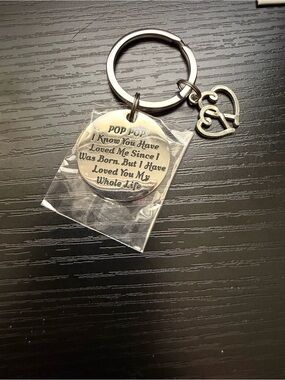 Silver 'Pop Pop' Sentiment Keychain - Silver